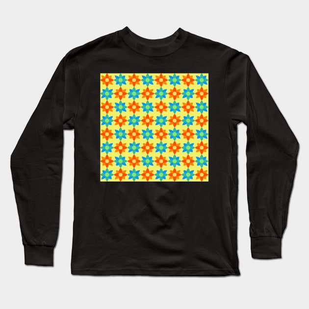 retro simple flower pattern Long Sleeve T-Shirt by pauloneill-art